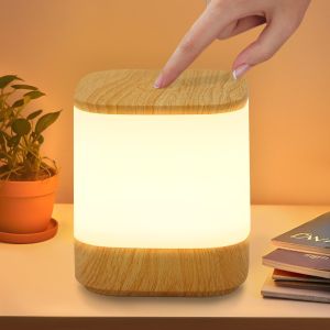 Nettlife candeeiro de mesa LED madeira 9.8x9.8 ip20