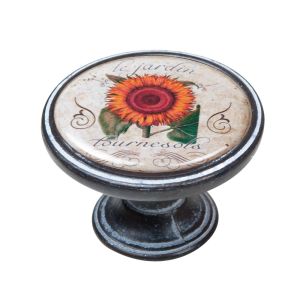 Puxador 37mm flor de óxido em picleto laranja 1, lote de 12