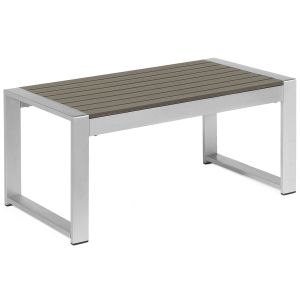 Mesa de centro de jardim salerno 90 cm 50 cm metal cinzento escuro