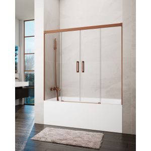 Resguardo banheira 2fixos + 2deslizante basic 172-182cm transparente cobre