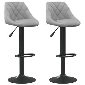 vidaXL taburetes de cocina 2 unidades terciopelo gris claro
