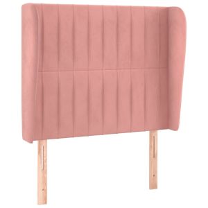 vidaXL cabecero con orejas de terciopelo rosa 83x23x118/128 cm