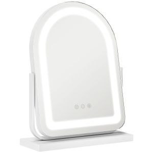 Espelho de maquilhagem 33x44,5x12 cm vidro e metal color blanco Homcom