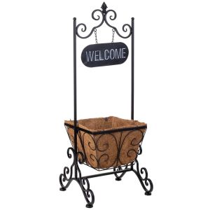 Suporte vasinho preto, 35x30x92 cm