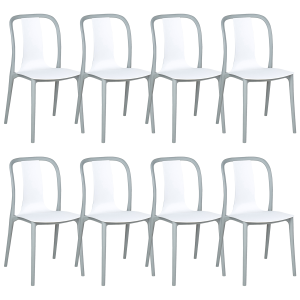 Conjunto de 8 cadeiras de jardim spezia branco