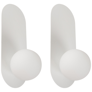 Conjunto de 2 candeeiros de parede leisi branco