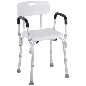 Cadeira para duche 51,5x51,5x71-84 cm liga de alumínio e pe color blanco