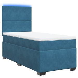 vidaXL cama box spring con colchón terciopelo azul oscuro 80x200 cm