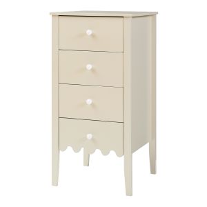 Cómoda luspoo com 4 gavetas 82x40x40 cm branco creme [en.casa]