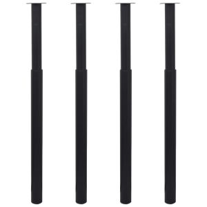 Pés de mesa telescópicos vidaxl 4 peças pretos 710 mm-1100 mm