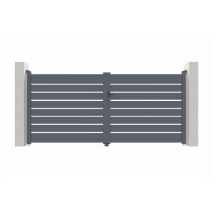 Pack portão basculante vogel 3,5m h.160cm + portão vogel 1m h.160cm cinza