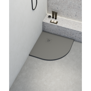 Base de duche poaLGi 90x90 cm semi-circular cinza concret - série hos's