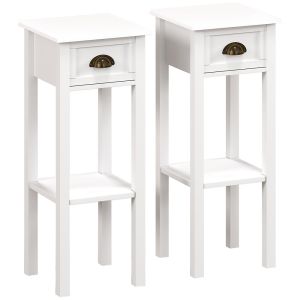 Mesas auxiliare 30x30x75 cm mdf color blanco Homcom, casa - mesas