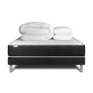 Conjunto completo de cama - colchão 160x200 cm + estrado de molas com ripas