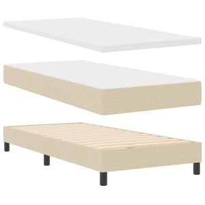 vidaXL cama box spring con colchón con colchón crema 100 x 200 cm
