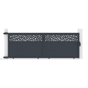 Portão ajustável dolomite ruivo 3 m h140 alumínio cinza