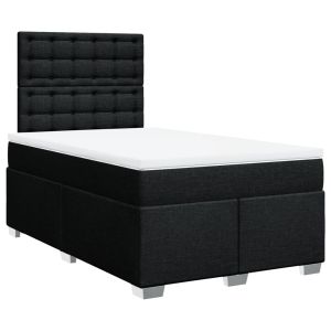 vidaXL cama box spring con colchón tela negro 120x190 cm