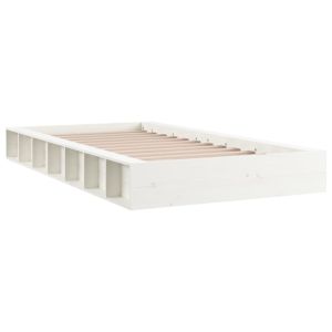 vidaXL estructura de cama de madera maciza blanco 140x190 cm