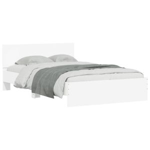 vidaXL estructura de cama con cabecero blanca 135x190 cm