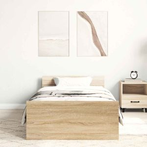 vidaXL estructura de cama sin colchón madera roble sonoma 75x190 cm