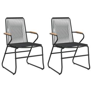 Cadeiras de jardim 2 pcs 58x59x85,5 cm vime de PVC preto