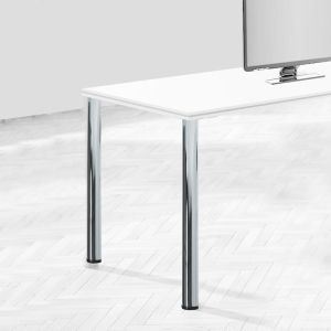 Emuca lote de 4 pés de mesa, diâmetro 60mm, h 830mm, aço, níquel satinado