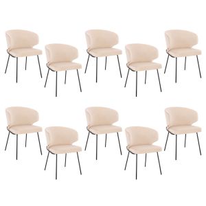Silla de comedor de terciopelo amara - lote de 10 beige
