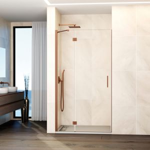 Resguardo de duche glass painel fixo + porta 92-95 cm (25+70) cobre