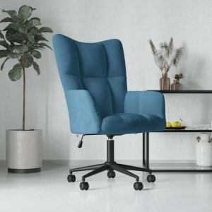 Cadeira de descanso veludo azul ewg2372