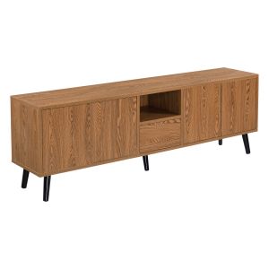 Armário para tv hedemora portas com abertura por pressão 140x30x46 cm