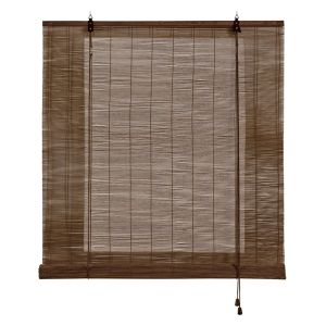 Estores de bambu, estore de rolo bambu natural marrom escuro 90 x 175cm