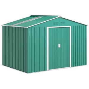 Abrigo de jardim 277x195x192cm aço e pp color verde Outsunny