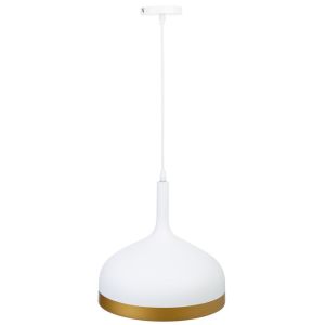 Candeeiro de teto em metal branco 30x30x35