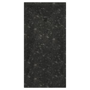 Ondee - base de duche nola 3 - cortável - 90x180 - terrazzo preto - batoque