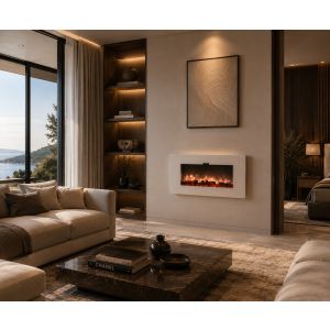 Lareiras electricas sined caminetto monte bianco montadas na parede