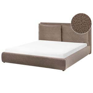 Cama bouclé bajonna 160 x 200 cm castanho