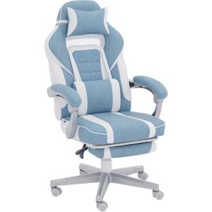 Cadeira de escritório couro pu e placa multicamada color azul