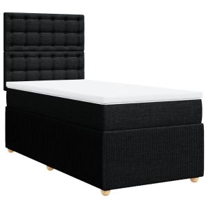 vidaXL cama box spring con colchón tela negro 100x200 cm