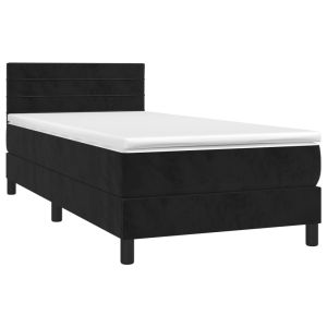 vidaXL cama box spring con colchón terciopelo negro 80x200 cm