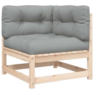 vidaXL sofá de equina con cojines madera maciza de pino