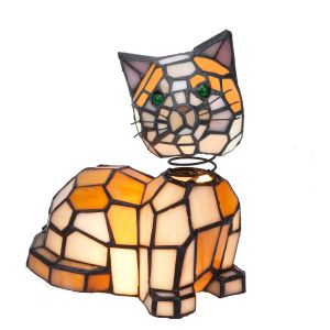Luminária tiffany em formato de gato