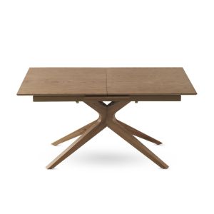 Mesa de jantar extensível 160/200x90, base em madeira de carva, 160x90x77cm