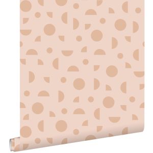 Estahome papel de parede motivo gráfico rosa terracota 50 x 900 cm
