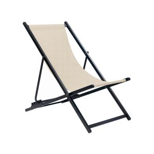 Cadeira de praia dobrável locri ii metal creme