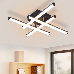 Nettlife LED luz de teto sala de estar moderna luz de teto preta 24w