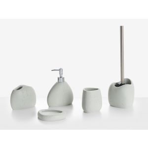 Conjunto de 5 acessórios para a casa de banho coata cinzento claro