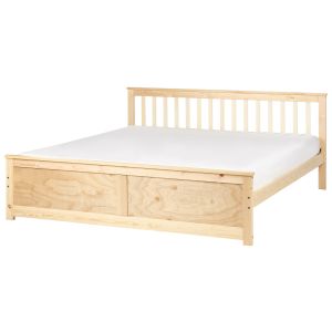 Cama madeira de pinho olendon 180 x 200 cm castanho claro