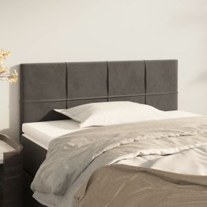 Cabeceira de cama veludo 100x5x78/88 cm cinzento-escuro ptob8825