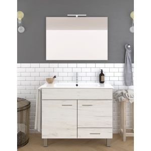 Móvel de banho samos, lavatório y espelho nordic branco 60x35cm