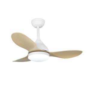Ventoinha de teto com luz LED 20w cavil mini branco+faia cct dim ø92cm